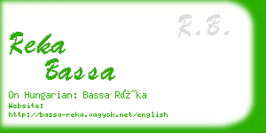 reka bassa business card